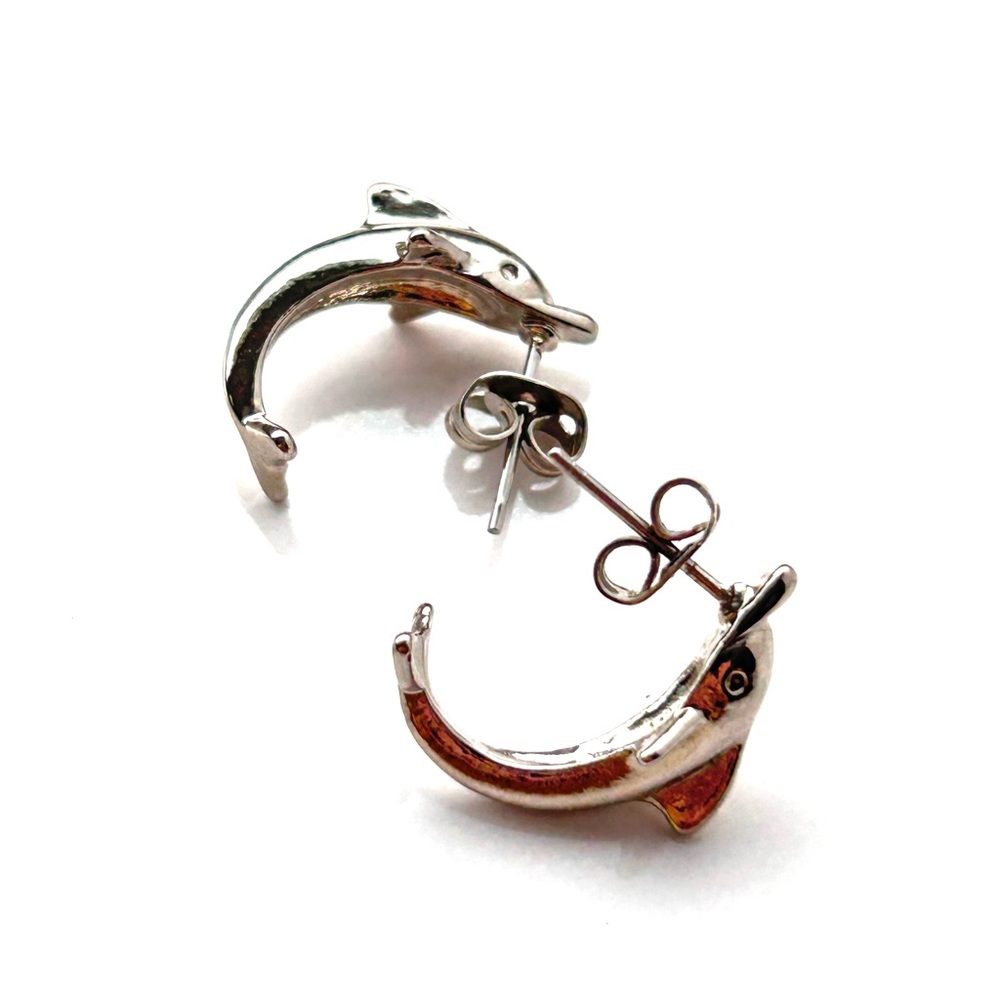 Silver Tone Dolphin Earrings